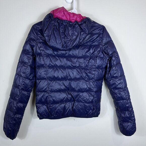Zara TRF Warm Wear Ultralight Down Full Zip Deep Blue Hoodie Womens Size Medium - Picture 8 of 12
